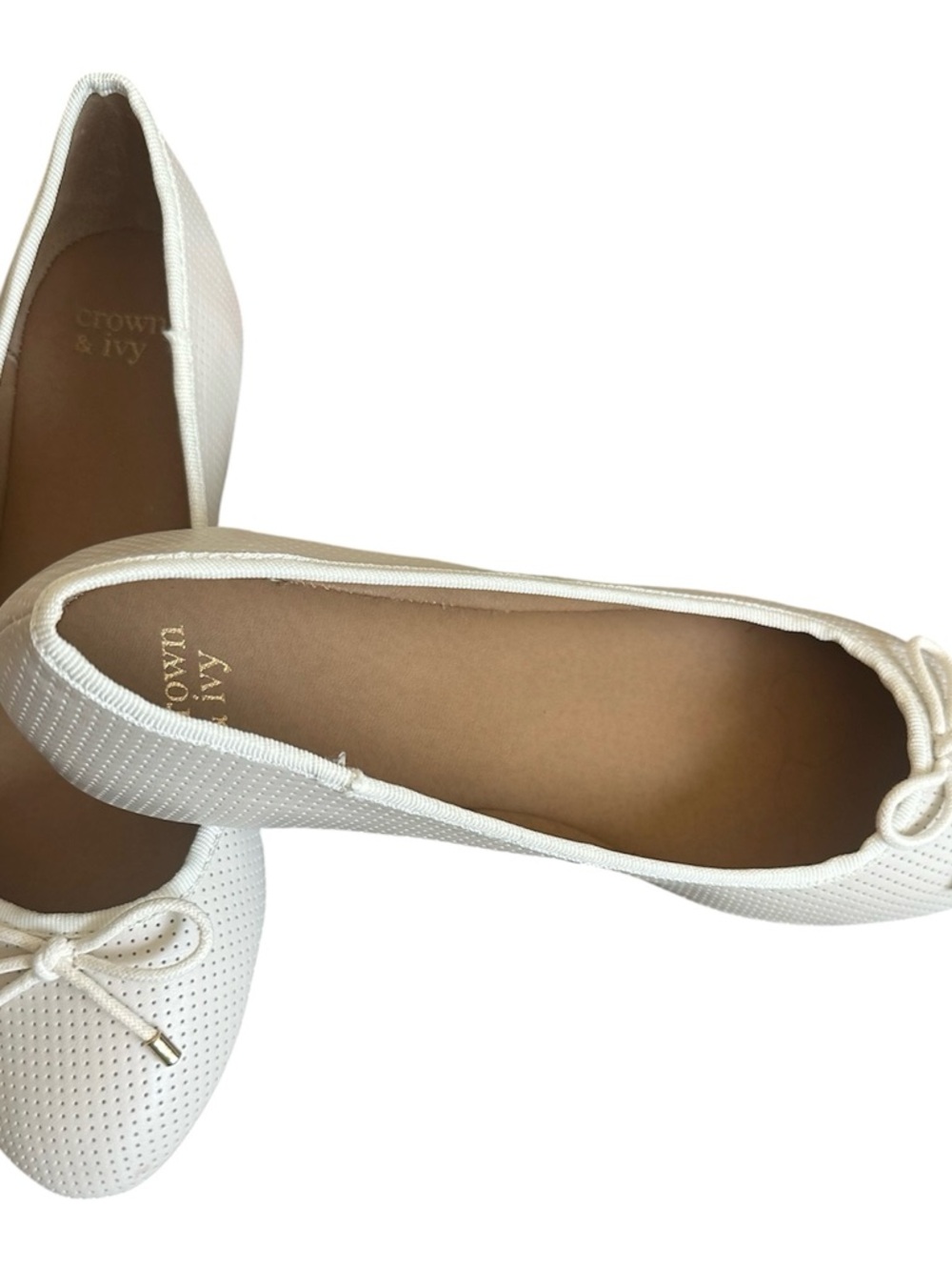 Crown & Ivy Larissa Ivory Ballet Flat Shoes Size 10M